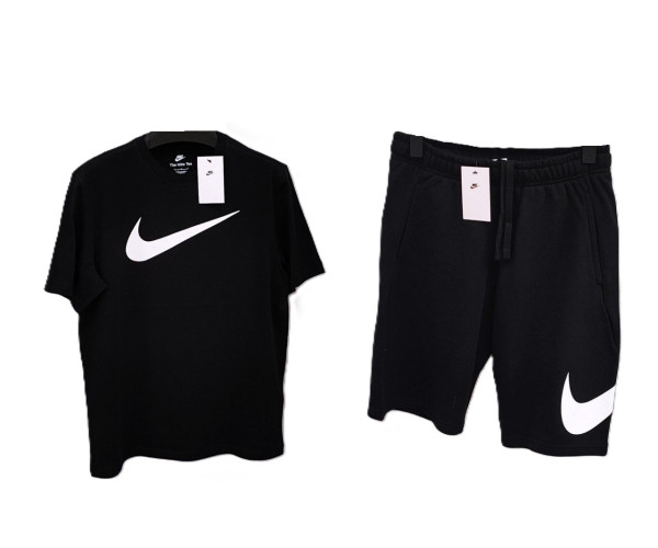 Мъжки спортен къс комплект Nike Big Logo Shorts + T-shirt Black